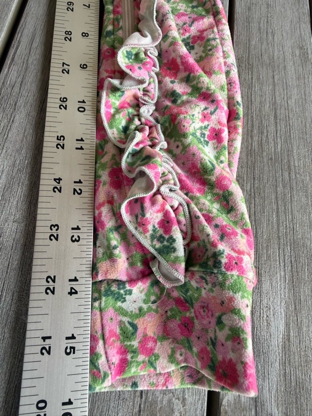 SweetHoney floral ruffle one-piece pajama sz 5 with colorful ruffle full zip - Picture 7 of 7